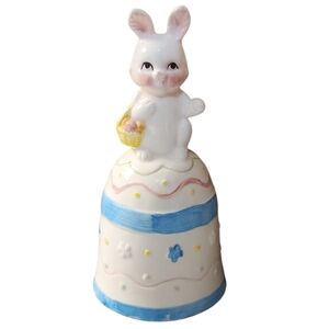 Brinns Vintage Easter Bunny Bell Porcelain Figurine Japan